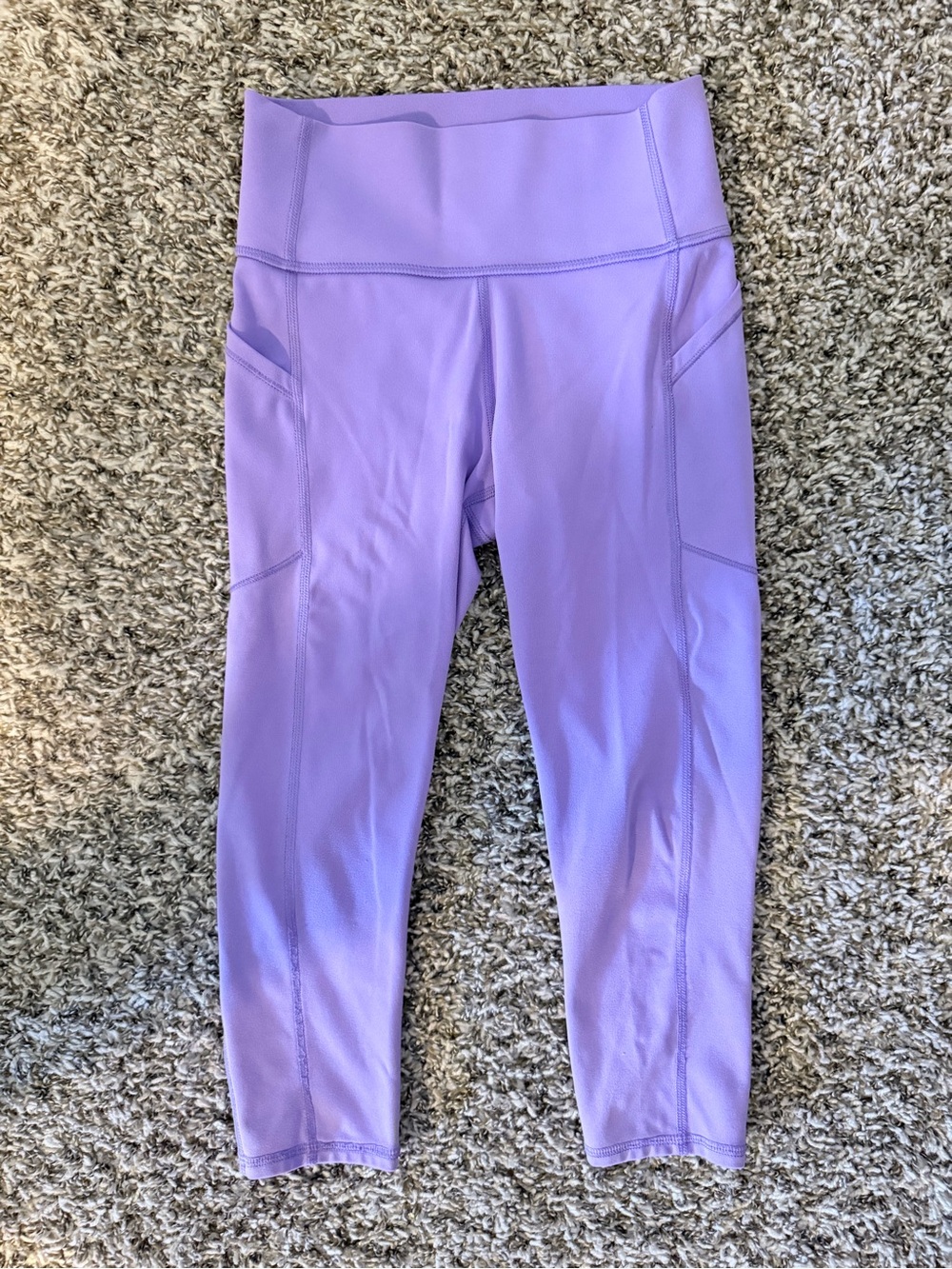 All in Motion Purple Cropped Performance Leggings with Side Pockets